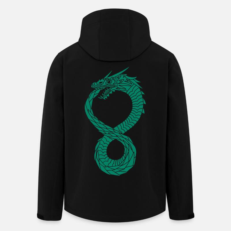 Dragon infini vert - Veste softshell homme en polyester recyclé Stanley/Stella - noir