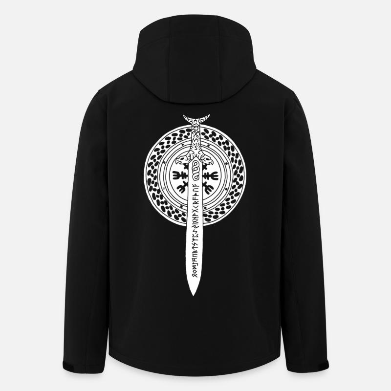épée et bouclier viking (blanc) - Veste softshell homme en polyester recyclé Stanley/Stella - noir