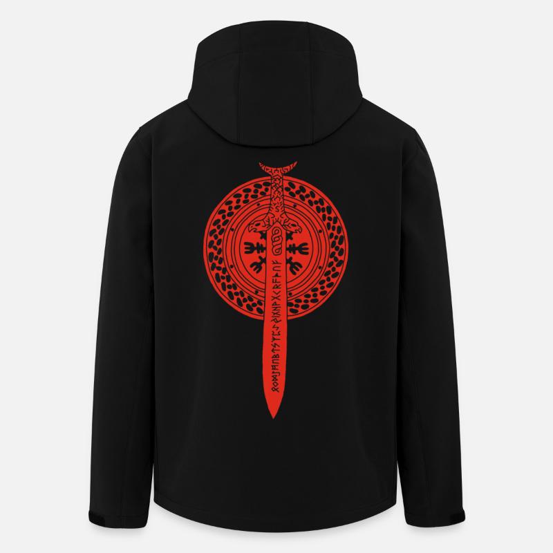 Viking sword and shield (red) - Men’s Recycled Softshell Jacket by Stanley/Stella - black