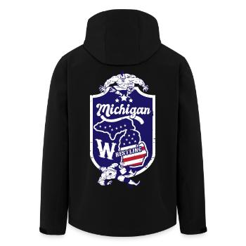 Michigan Wrestling - Men’s Recycled Softshell Jacket by Stanley/Stella - black - Back - AI Model Male 185 light (185cm)