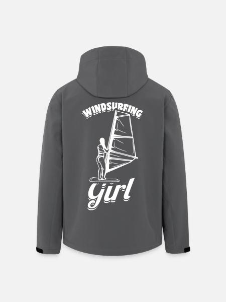 Windsurfer Mädchen - Recycelte Männer Softshell-Jacke von Stanley/Stella - Schwarz