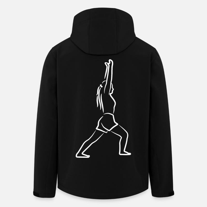 Yogini Skizze - Recycelte Männer Softshell-Jacke von Stanley/Stella - Schwarz