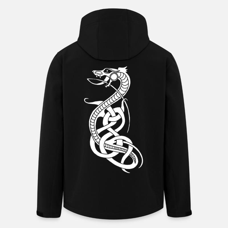 Serpent blanc infini - Veste softshell homme en polyester recyclé Stanley/Stella - noir