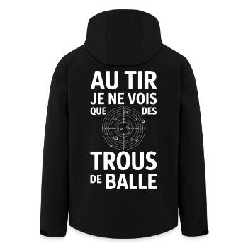 Au tir je ne vois que des trous de balle humour  - Veste softshell homme en polyester recyclé Stanley/Stella - noir - Dos - AI Model Male 185 light (185cm)