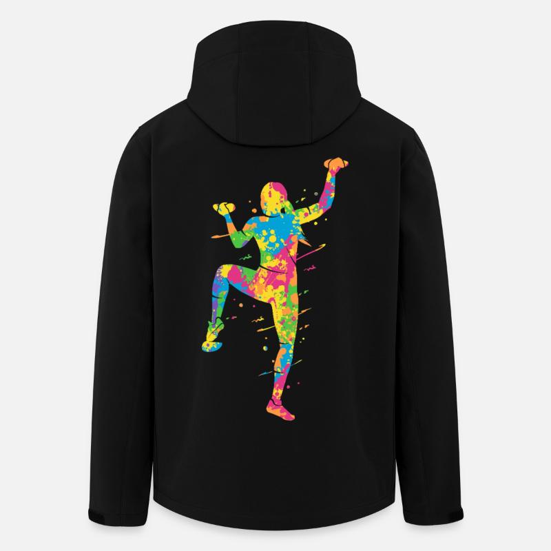 Bouldern Bunt Kletterer Mädchen Berge Klettern - Recycelte Männer Softshell-Jacke von Stanley/Stella - Schwarz