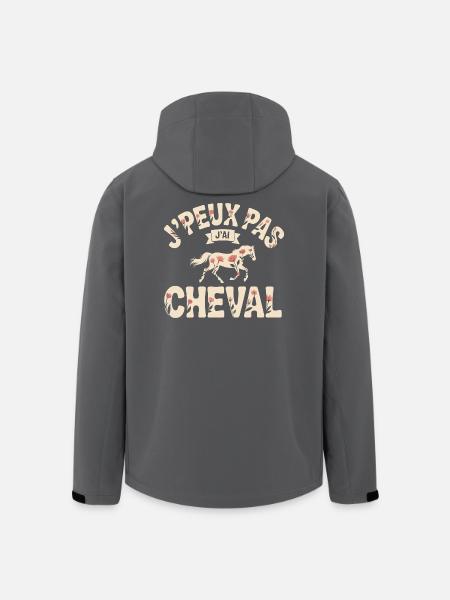 J'Peux Pas J'Ai Cheval - Veste softshell homme en polyester recyclé Stanley/Stella - noir