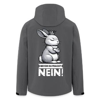 Before you ask: no, rabbit, bunny, bunny, long-eared - Men’s Recycled Softshell Jacket by Stanley/Stella - anthracite - Back - AI Model Male 185 light (185cm)