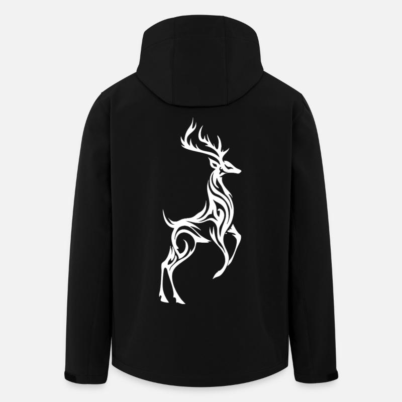 Wild Deer Silhouette - Men’s Recycled Softshell Jacket by Stanley/Stella - black