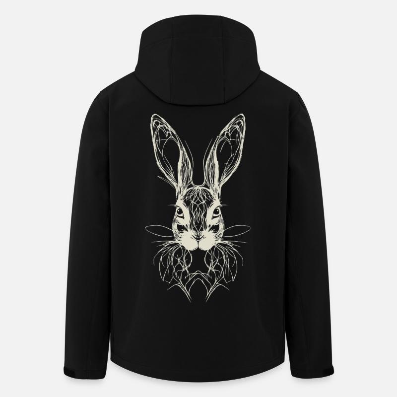Géométrie du lapin de Pâques - Veste softshell homme en polyester recyclé Stanley/Stella - noir