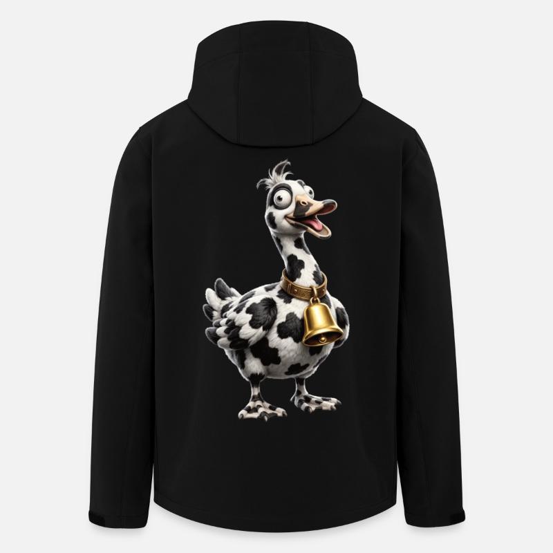 Lustiges Mischgans-Kuh-Muster - Recycelte Männer Softshell-Jacke von Stanley/Stella - Schwarz