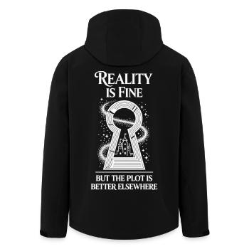 Reality Is Fine Fantasy Schlüsselloch Buch Shirt - Recycelte Männer Softshell-Jacke von Stanley/Stella - Schwarz - Hinten - AI Model Male 185 light (185cm)