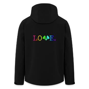 Badminton Love quode colors T-Shirt - Recycelte Männer Softshell-Jacke von Stanley/Stella - Schwarz - Hinten - AI Model Male 185 light (185cm)