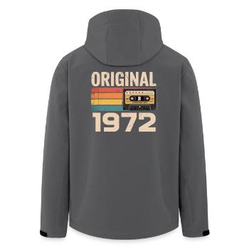 Originaler 1972er Retro-Geburtstag 1972 - Recycelte Männer Softshell-Jacke von Stanley/Stella - Anthrazit - Hinten - AI Model Male 185 light (185cm)