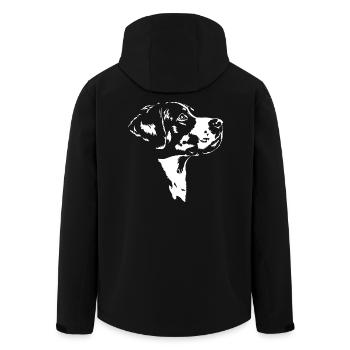 Grosser Schweizer Sennenhund Silhouette Wilsigns - Recycelte Männer Softshell-Jacke von Stanley/Stella - Schwarz - Hinten - AI Model Male 185 light (185cm)