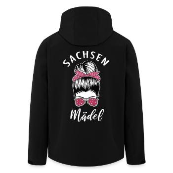 Sachsen Mädel Sachsenmädel Sächsische Frauen - Recycelte Männer Softshell-Jacke von Stanley/Stella - Schwarz - Hinten - AI Model Male 185 light (185cm)