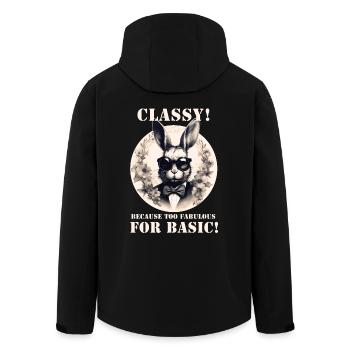Cooler Hase - Recycelte Männer Softshell-Jacke von Stanley/Stella - Schwarz - Hinten - AI Model Male 185 light (185cm)