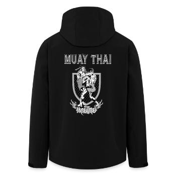 Muay Thai - Recycelte Männer Softshell-Jacke von Stanley/Stella - Schwarz - Hinten - AI Model Male 185 light (185cm)