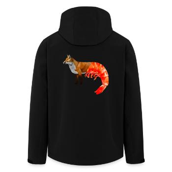 Fuchs-Shrimp-Mischung - Recycelte Männer Softshell-Jacke von Stanley/Stella - Schwarz - Hinten - AI Model Male 185 light (185cm)