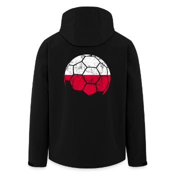 Poland Soccer Ball Fußball - Recycelte Männer Softshell-Jacke von Stanley/Stella - Schwarz - Hinten - AI Model Male 185 light (185cm)