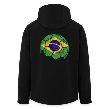 Brazil Soccer Ball Football - Men’s Recycled Softshell Jacket by Stanley/Stella - black - Back - AI Model Male 185 light (185cm)