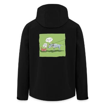 Seid nett zueinander! - Recycelte Männer Softshell-Jacke von Stanley/Stella - Schwarz - Hinten - AI Model Male 185 light (185cm)