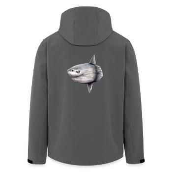 Moonfish - ocean sunfish - Poisson lune Mola mola - Men’s Recycled Softshell Jacket by Stanley/Stella - black - Back - AI Model Male 185 light (185cm)