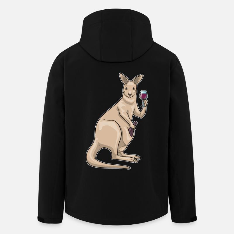 Kangaroo Red Wine - Men’s Recycled Softshell Jacket by Stanley/Stella - black