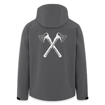 Crossed Axe - Men’s Recycled Softshell Jacket by Stanley/Stella - black - Back - AI Model Male 185 light (185cm)