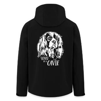 Cavalier King Charles Spaniel loved by a Cavie - Men’s Recycled Softshell Jacket by Stanley/Stella - black - Back - AI Model Male 185 light (185cm)