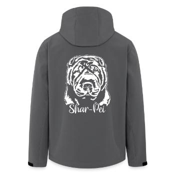 Shar-Pei Portrait Hunde Hund Wilsigns - Recycelte Männer Softshell-Jacke von Stanley/Stella - Anthrazit - Hinten - AI Model Male 185 light (185cm)