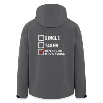 énonciations drôles cadeau unique Qui demande - Veste softshell homme en polyester recyclé Stanley/Stella - noir - Dos - AI Model Male 185 light (185cm)