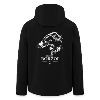 Borzoi Dad Dog Dog Borzoi Wilsigns - Men’s Recycled Softshell Jacket by Stanley/Stella - black - Back - AI Model Male 185 light (185cm)