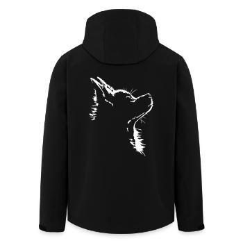 Chihuahua Dog Dog Silhouette Wilsigns - Men’s Recycled Softshell Jacket by Stanley/Stella - black - Back - AI Model Male 185 light (185cm)