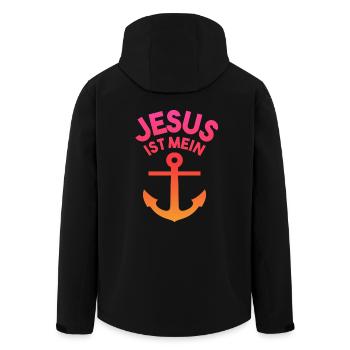 Jesus ist mein Anker Christliches Geschenk - Recycelte Männer Softshell-Jacke von Stanley/Stella - Schwarz - Hinten - AI Model Male 185 light (185cm)
