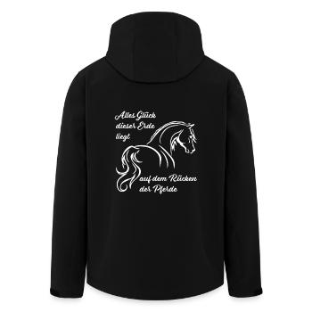 Pferde T Shirt Alles Glück dieser Erde - Geschenk - Recycelte Männer Softshell-Jacke von Stanley/Stella - Schwarz - Hinten - AI Model Male 185 light (185cm)