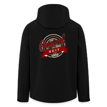 Geburtstag Shirt · Geburtstag · Original 1969 - Recycelte Männer Softshell-Jacke von Stanley/Stella - Schwarz - Hinten - AI Model Male 185 light (185cm)