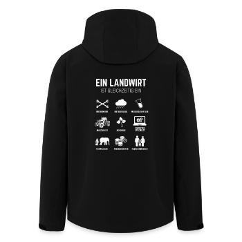 Farmer Tshirt Funny Gift Farmer Farmers - Men’s Recycled Softshell Jacket by Stanley/Stella - black - Back - AI Model Male 185 light (185cm)