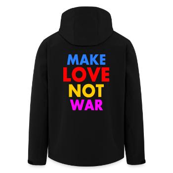 Make love not war - Recycelte Männer Softshell-Jacke von Stanley/Stella - Schwarz - Hinten - AI Model Male 185 light (185cm)