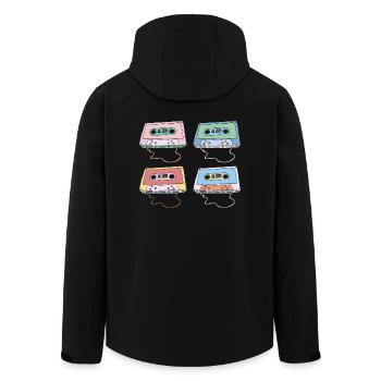 Musikkassette Compact Cassette Magnettonband Retro - Recycelte Männer Softshell-Jacke von Stanley/Stella - Schwarz - Hinten - AI Model Male 185 light (185cm)
