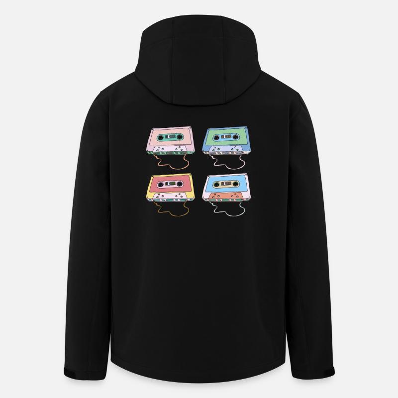 Cassette Compact Cassette Magnétique Bande rétro - Veste softshell homme en polyester recyclé Stanley/Stella - noir