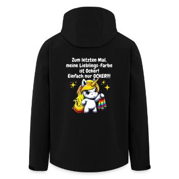 Christmas Gift Unicorn Rainbow Funny - Men’s Recycled Softshell Jacket by Stanley/Stella - black - Back - AI Model Male 185 light (185cm)