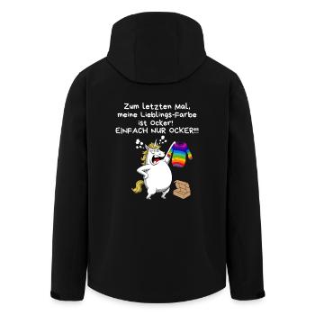 Karneval Geburtstag Einhorn Lustig Geschenk Comic - Recycelte Männer Softshell-Jacke von Stanley/Stella - Schwarz - Hinten - AI Model Male 185 light (185cm)