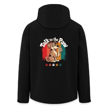 chien rétro patte patte impression dessin animé drôle woof - Veste softshell homme en polyester recyclé Stanley/Stella - noir - Dos - AI Model Male 185 light (185cm)