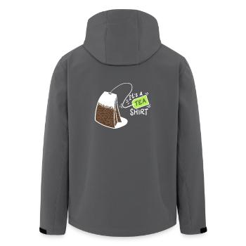 Es ist ein Tee-Shirt - Geschenk - Recycelte Männer Softshell-Jacke von Stanley/Stella - Schwarz - Hinten - AI Model Male 185 light (185cm)