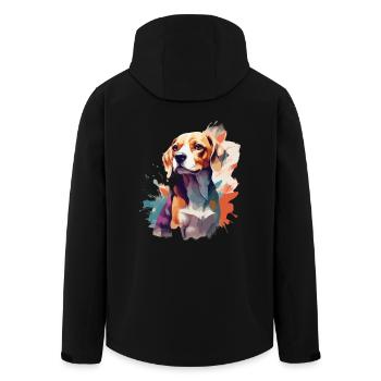 Beagle Dog in Watercolors Cool Colored - Men’s Recycled Softshell Jacket by Stanley/Stella - black - Back - AI Model Male 185 light (185cm)