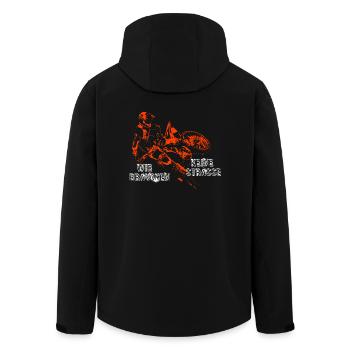 Motocross - Men’s Recycled Softshell Jacket by Stanley/Stella - black - Back - AI Model Male 185 light (185cm)