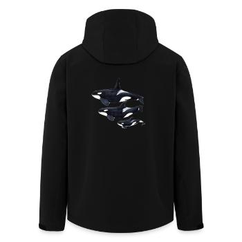 Orca - Schwertwal - ecause - Recycelte Männer Softshell-Jacke von Stanley/Stella - Schwarz - Hinten - AI Model Male 185 light (185cm)