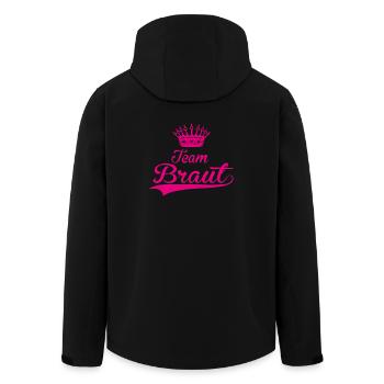 TEAM BRAUT hochzeit heiraten JGA trauung - Recycelte Männer Softshell-Jacke von Stanley/Stella - Schwarz - Hinten - AI Model Male 185 light (185cm)