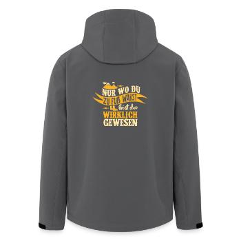 Nur wo du zu Fuß warst - Geschenk - Recycelte Männer Softshell-Jacke von Stanley/Stella - Schwarz - Hinten - AI Model Male 185 light (185cm)