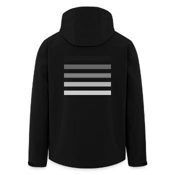 Stripes in shades of gray - Men’s Recycled Softshell Jacket by Stanley/Stella - black - Back - AI Model Male 185 light (185cm)